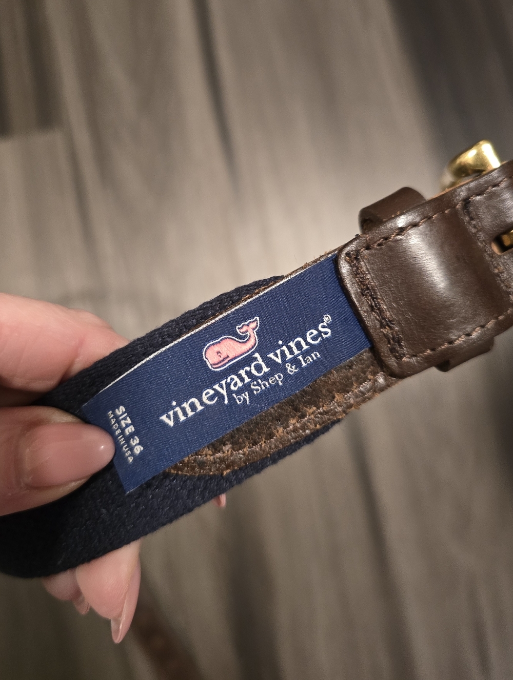 NWOT VINEYARD VINES Vineyard Whale Canvas Club Belt, Navy, Size 36 - Picture 4 of 4